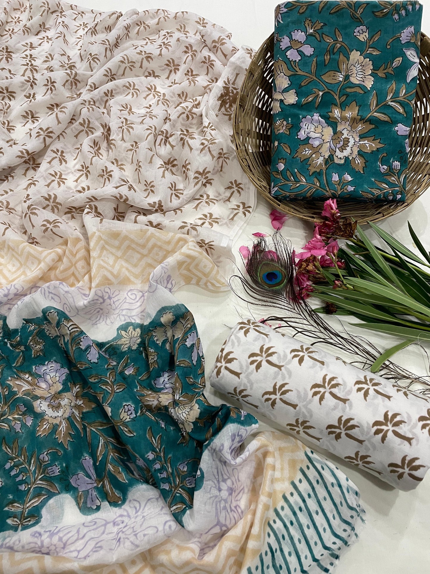Unstiched Cotton Dupatta Suits