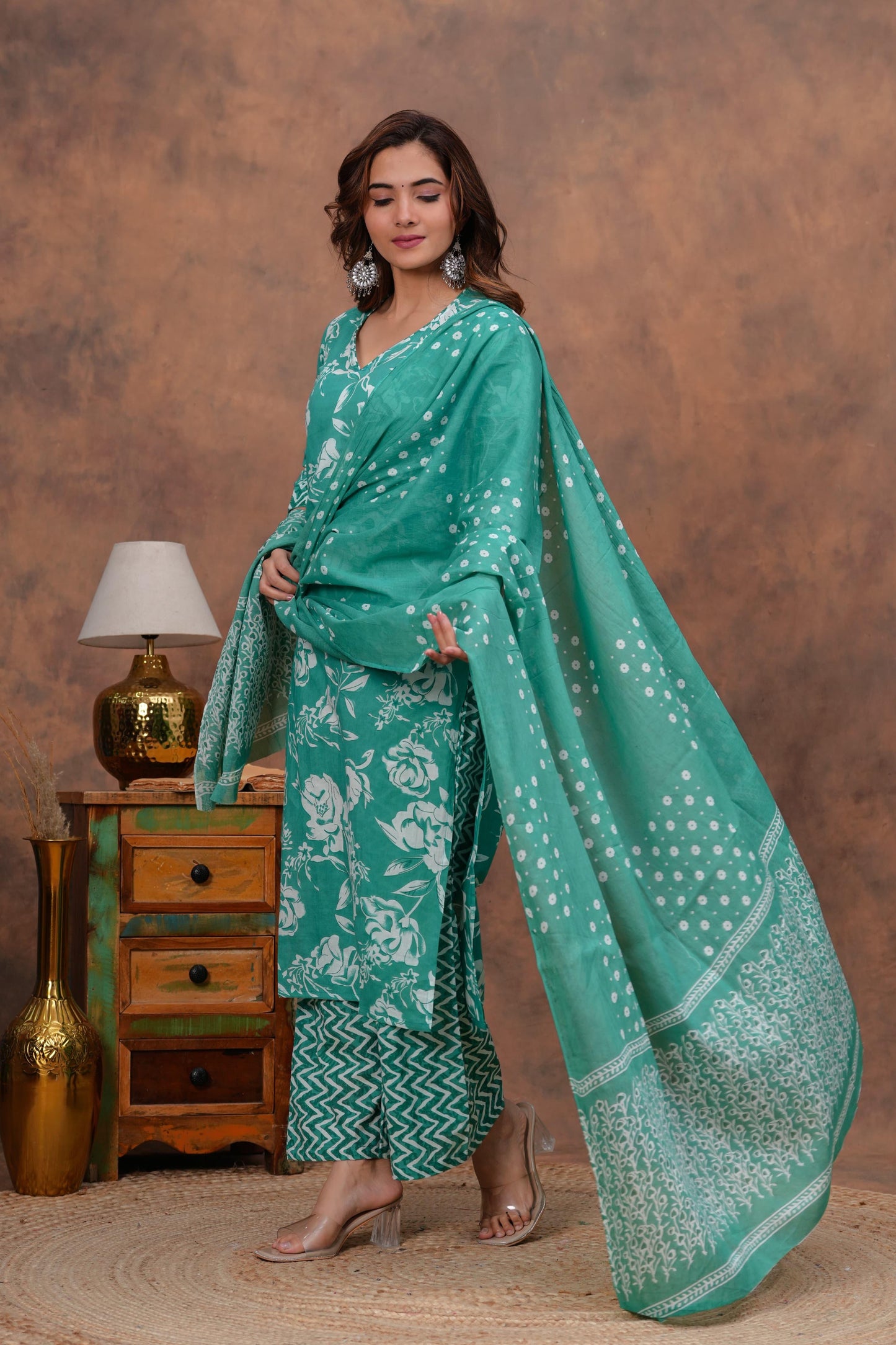 Cotton 3pc Kurti Set