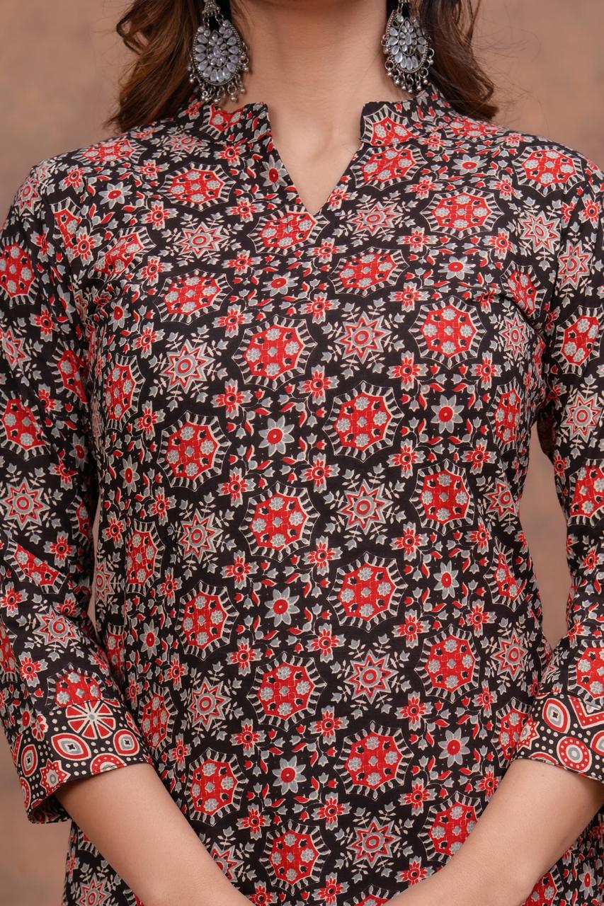 Cotton Kurti With Cottons printed plazo