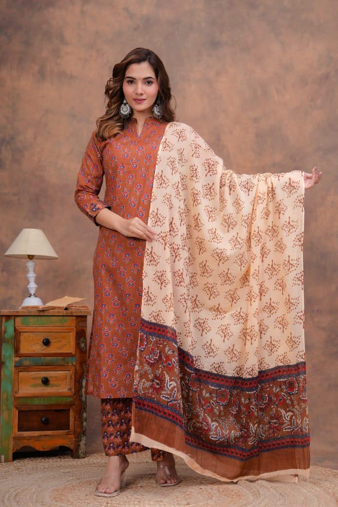 Kurta Set With Cotton Dupatta