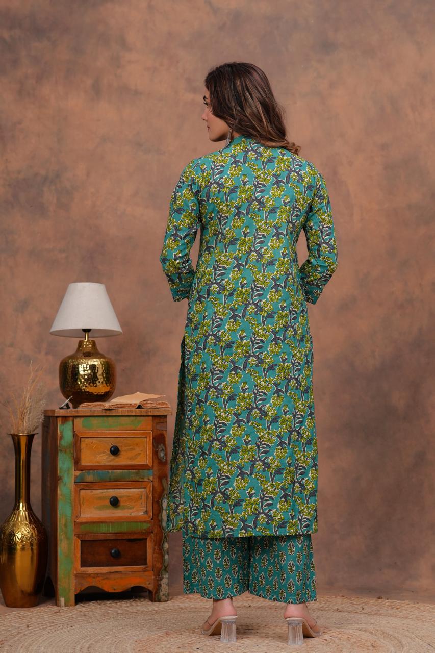 Cotton Kurti With Cottons printed plazo