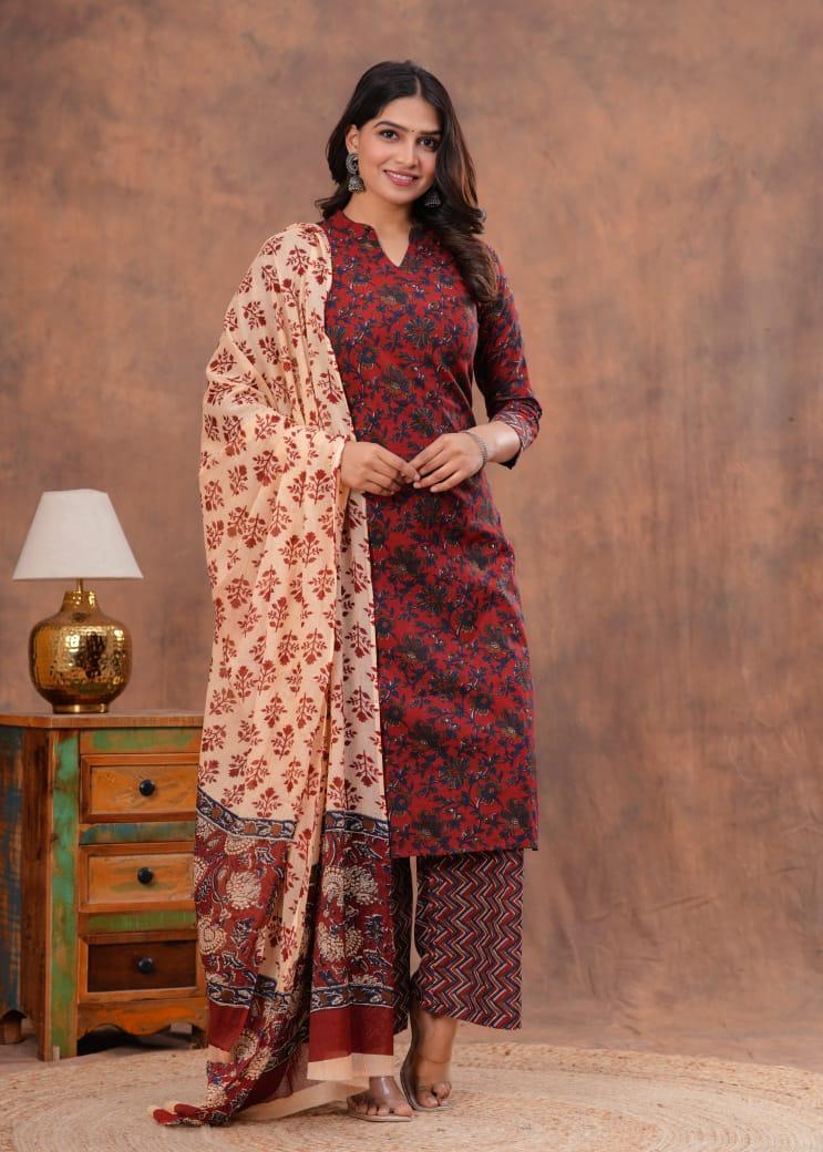 Kurta Set With Cotton Dupatta