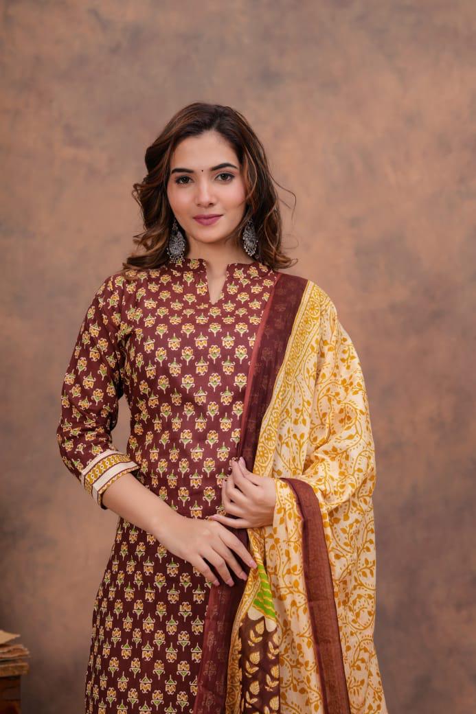 Kurta Set With Cotton Dupatta