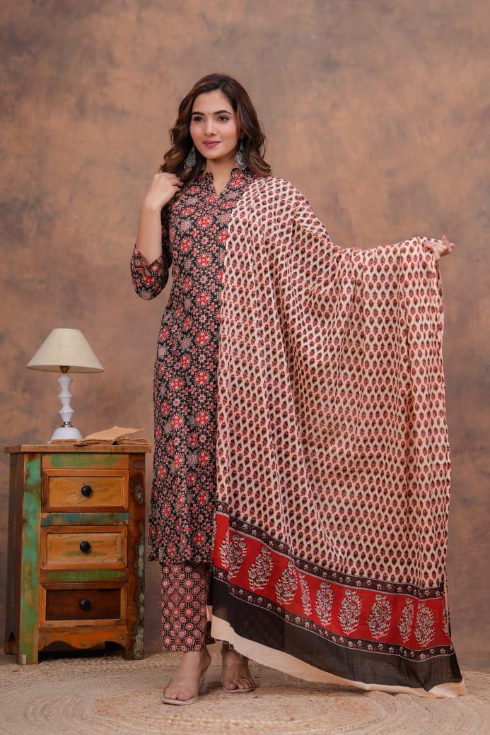 Kurta Set With Cotton Dupatta