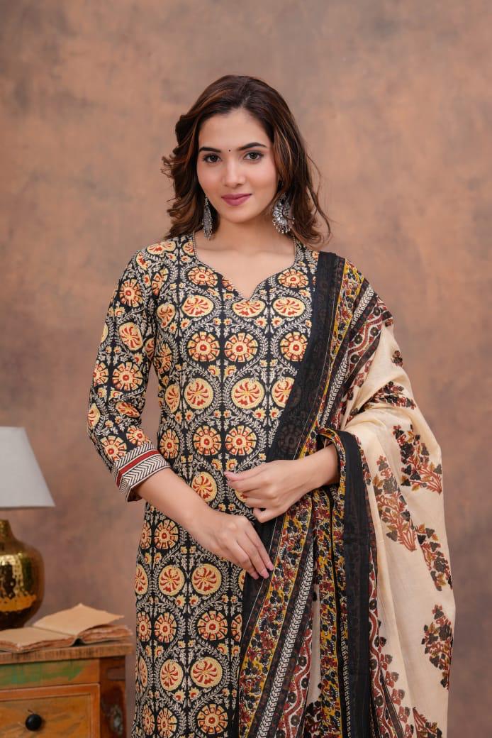 Kurta Set With Cotton Dupatta