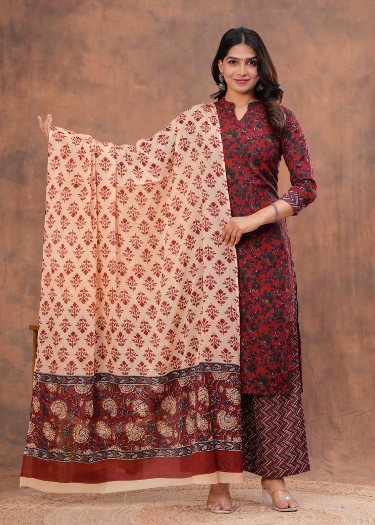 Kurta Set With Cotton Dupatta