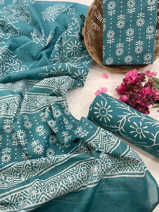 Unstiched Cotton Dupatta Suits