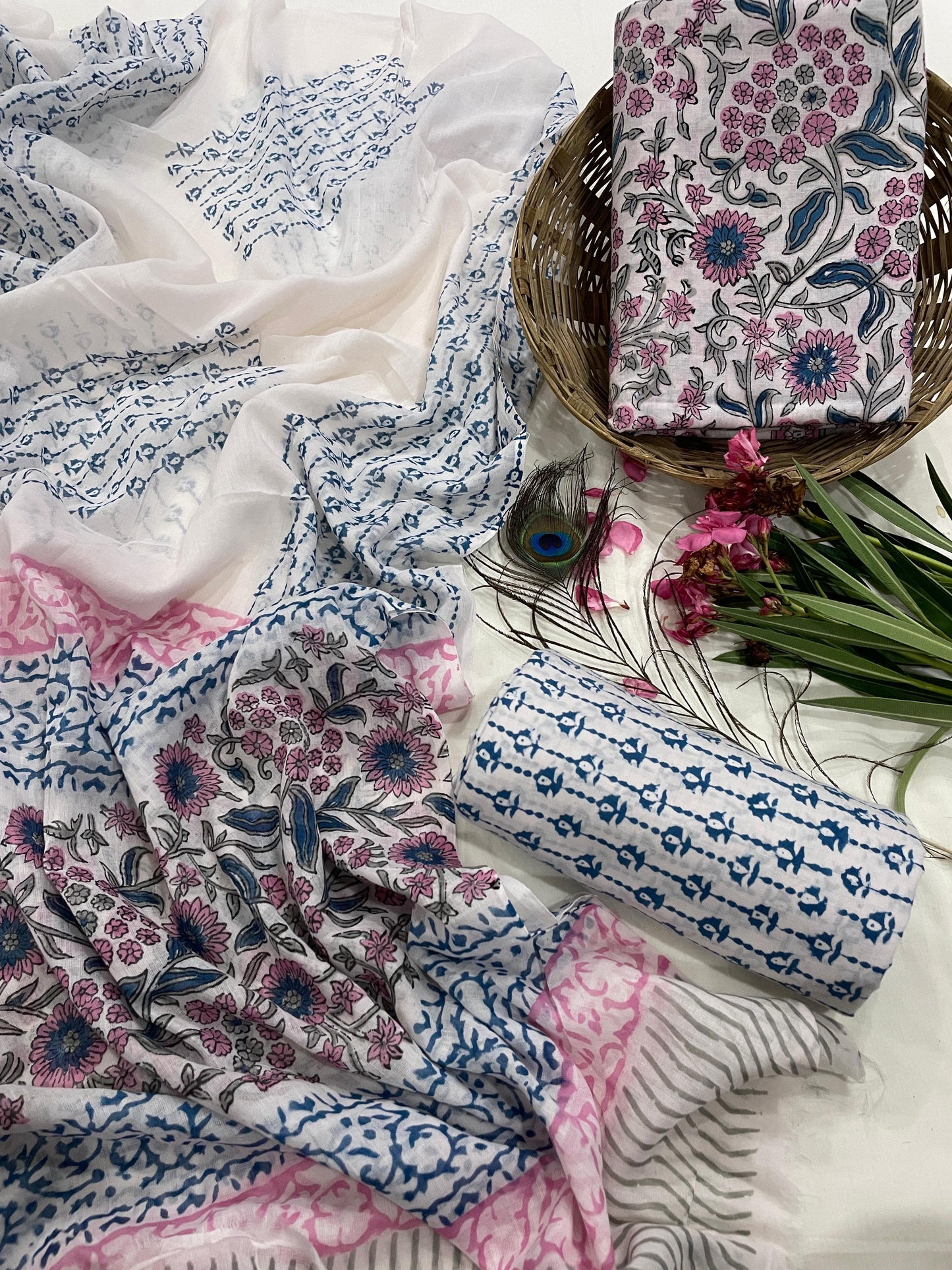 Unstiched Cotton Dupatta Suits