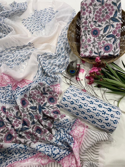 Unstiched Cotton Dupatta Suits