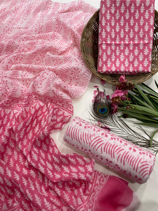 Unstiched Cotton Dupatta Suits