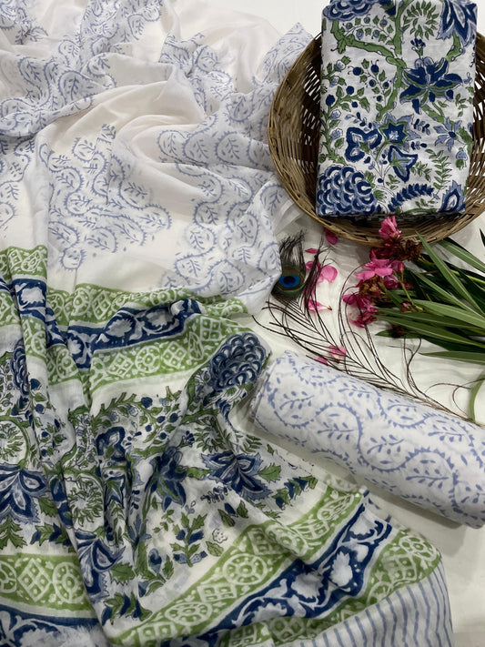 Unstiched Cotton Dupatta Suits