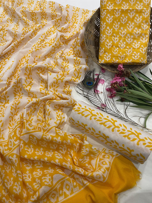 Unstiched Cotton Dupatta Suits