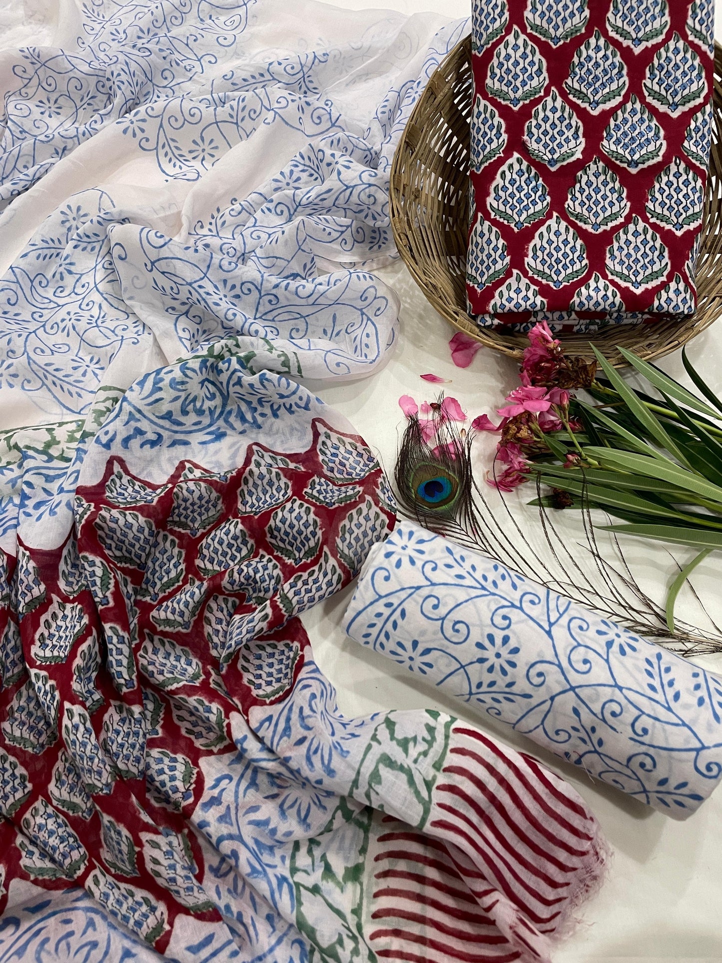 Unstiched Cotton Dupatta Suits