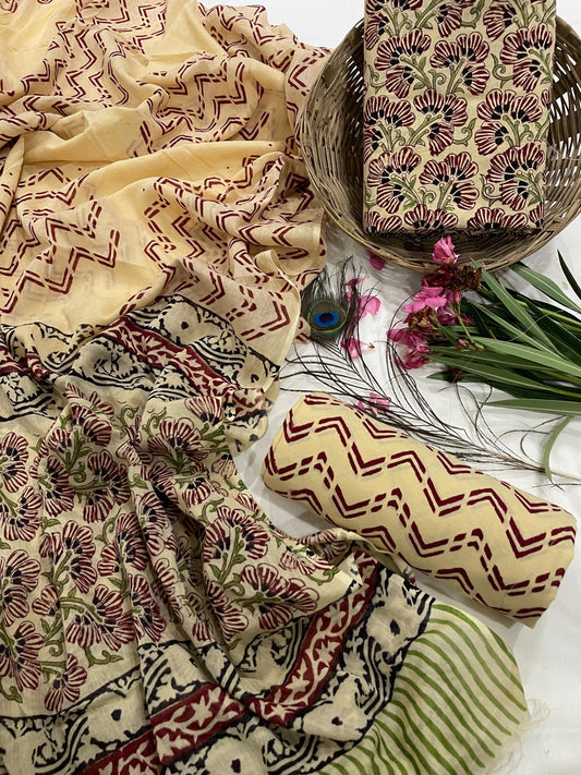 Unstiched Cotton Dupatta Suits