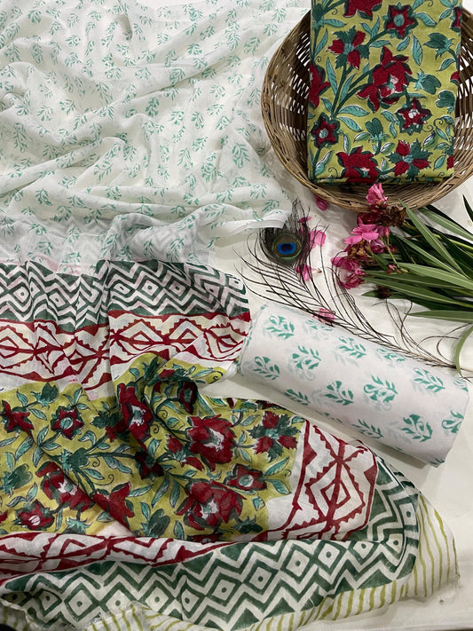 Unstiched Cotton Dupatta Suits