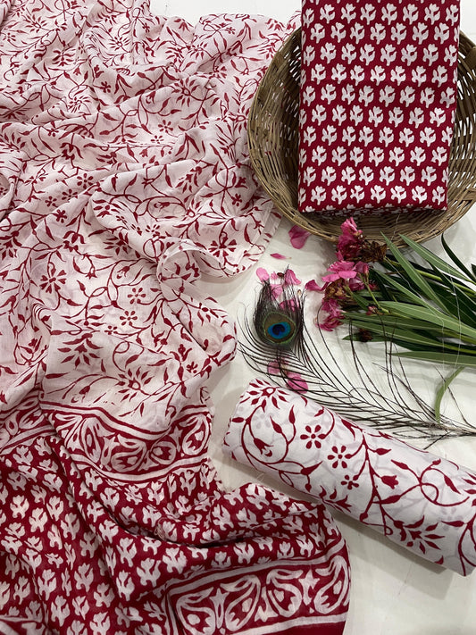 Unstiched Cotton Dupatta Suits
