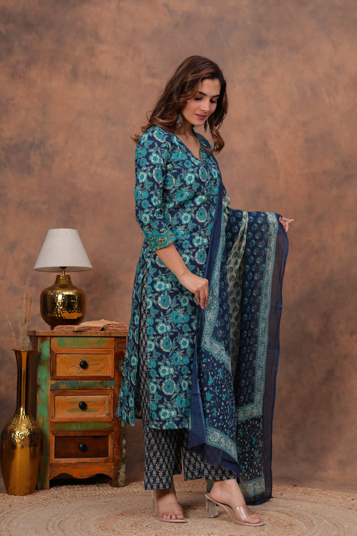 Cotton 3pc Kurti Set