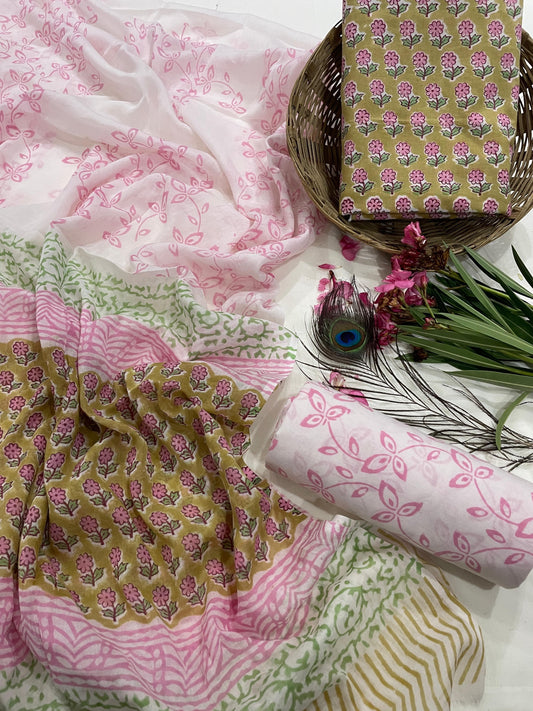 Unstiched Cotton Dupatta Suits