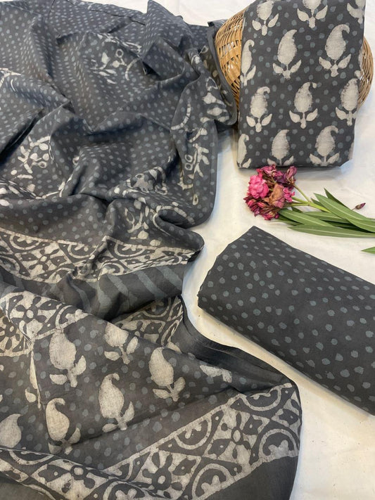 Cotton Suit With Cotton Dupatta
