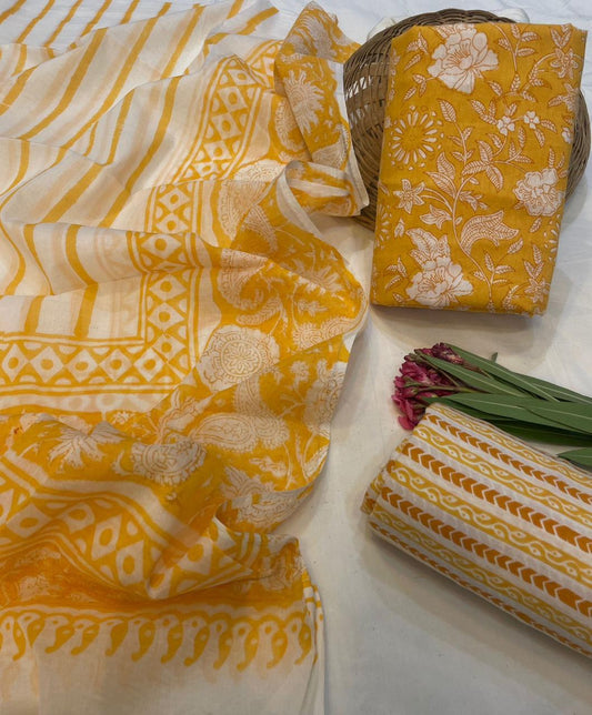 Cotton Suit With Cotton Dupatta