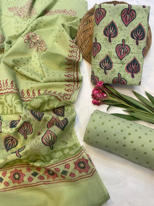 Cotton Suit With Cotton Dupatta