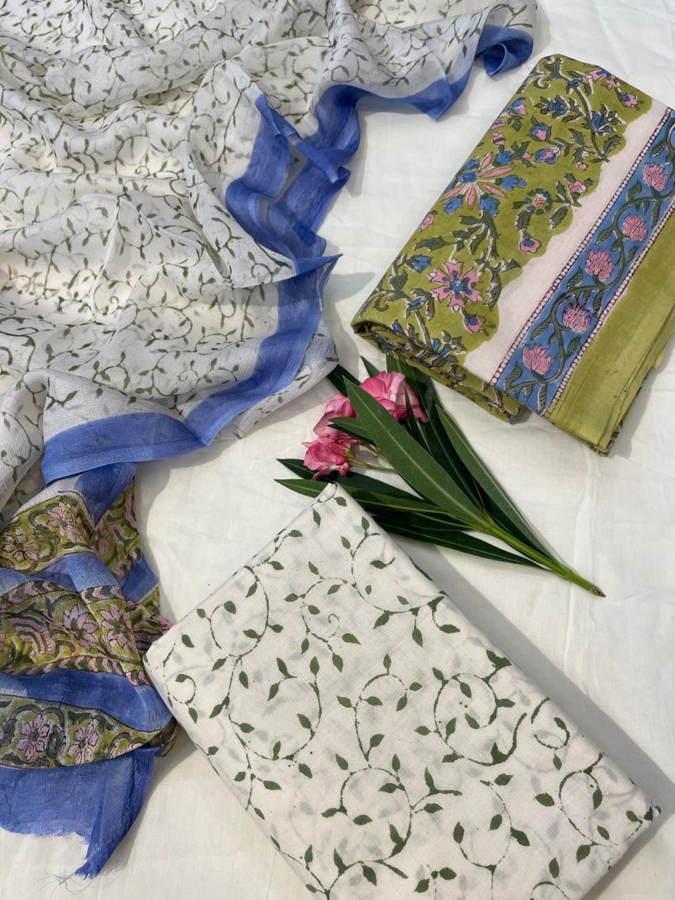Cotton Suit With Chiffon Dupatta