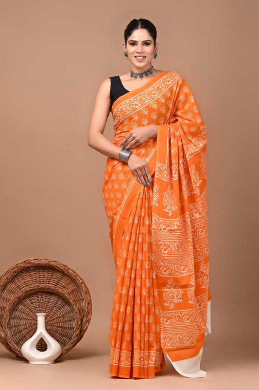 Cotton Mul Mul Printed Sarees