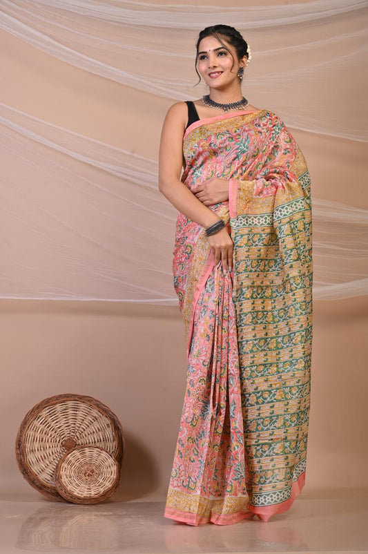Hand Block Printed Chanderi Silk Sarees