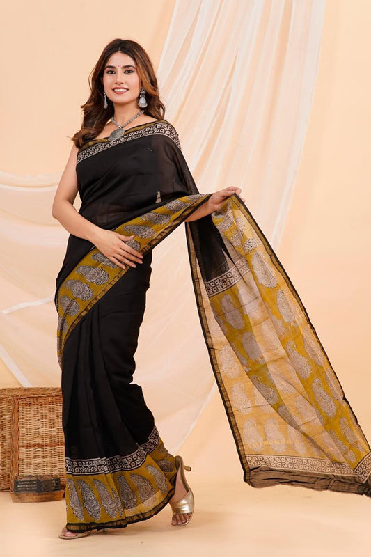 Hand Block Printed Chanderi Silk Sarees