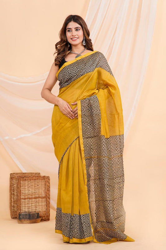 Hand Block Printed Chanderi Silk Sarees