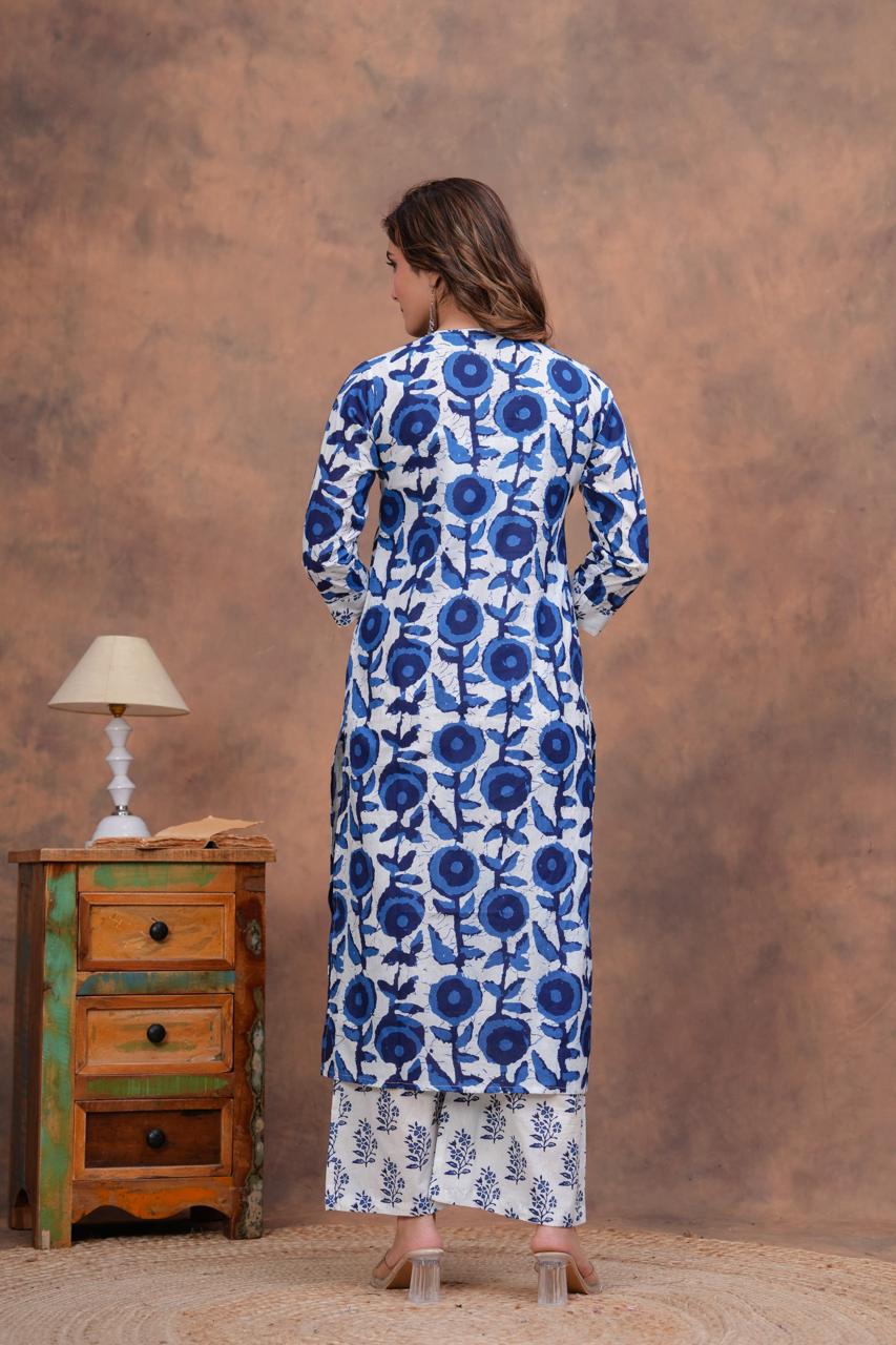 Cotton Kurti With Cottons printed plazo