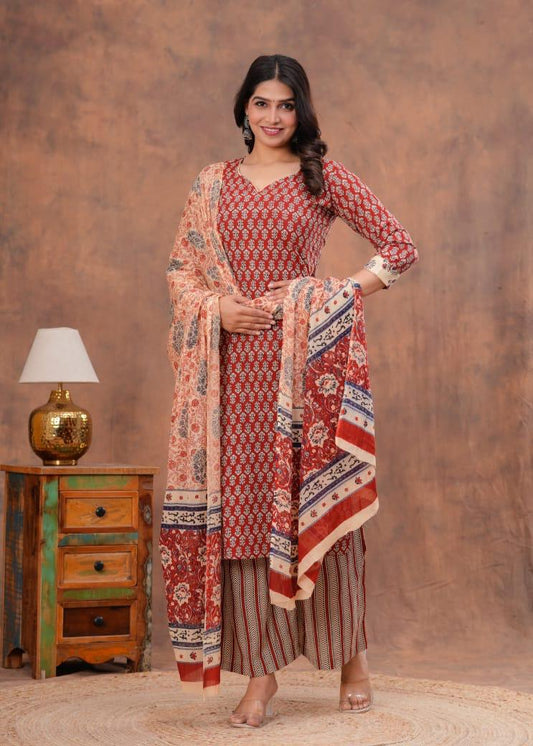 Kurta Set With Cotton Dupatta