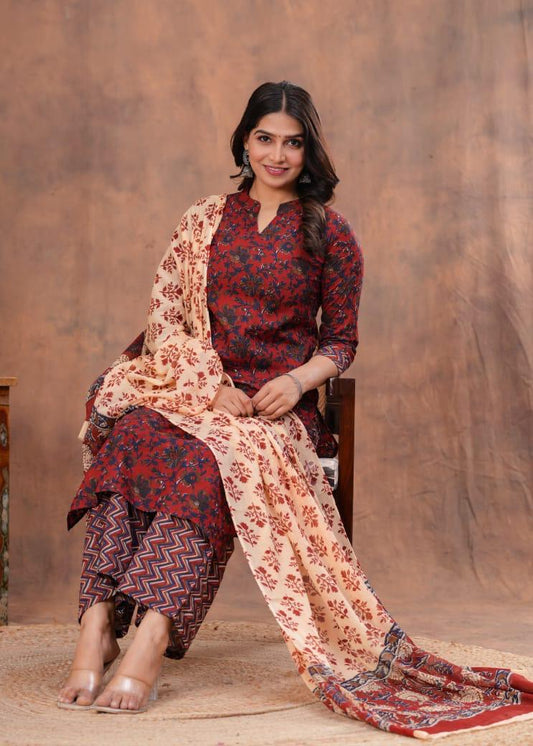 Kurta Set With Cotton Dupatta