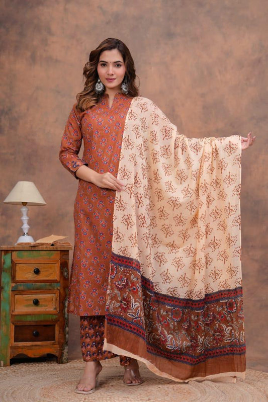 Kurta Set With Cotton Dupatta