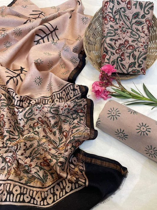 Chanderi Silk Suits With Pure Chanderi Silk Dupatta