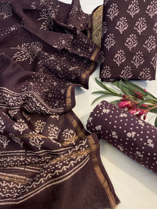 Chanderi Silk Suits With Pure Chanderi Silk Dupatta