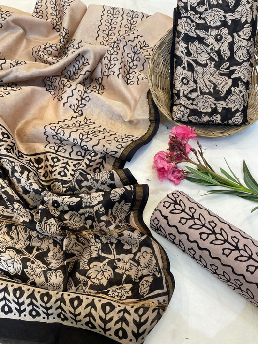 Chanderi Silk Suits With Pure Chanderi Silk Dupatta
