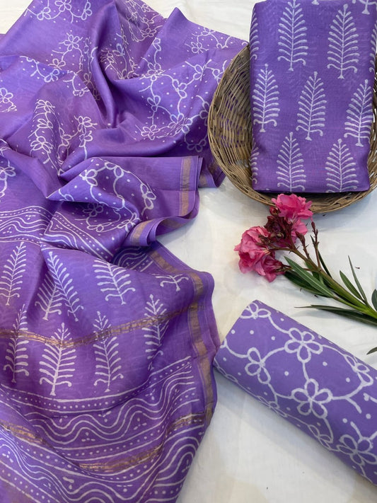 Chanderi Silk Suits With Pure Chanderi Silk Dupatta