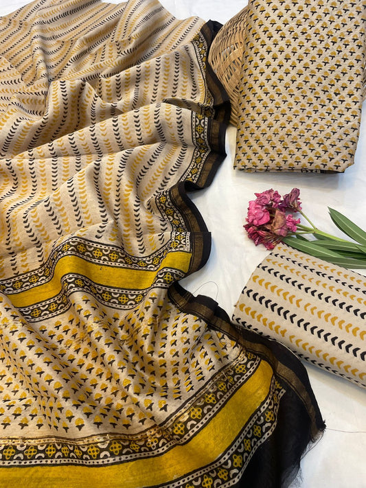 Chanderi Silk Suits With Pure Chanderi Silk Dupatta