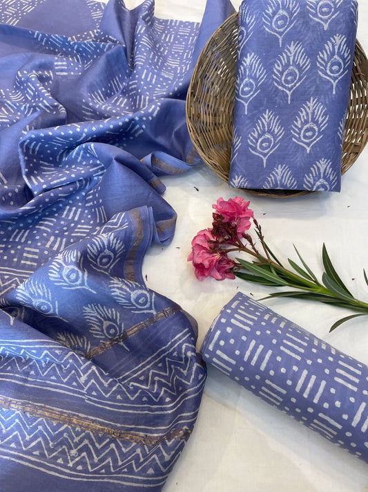 Chanderi Silk Suits With Pure Chanderi Silk Dupatta