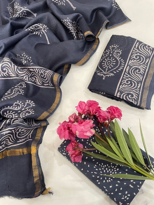 Chanderi Silk Suits With Pure Chanderi Silk Dupatta