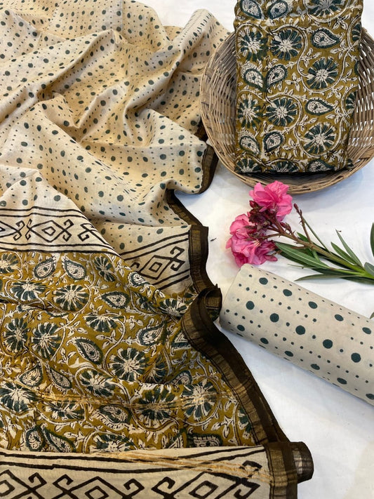 Chanderi Silk Suits With Pure Chanderi Silk Dupatta