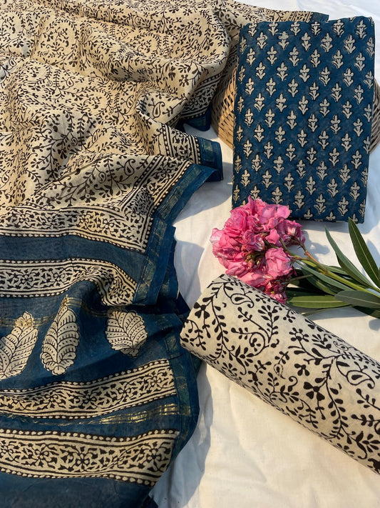 Chanderi Silk Suits With Pure Chanderi Silk Dupatta