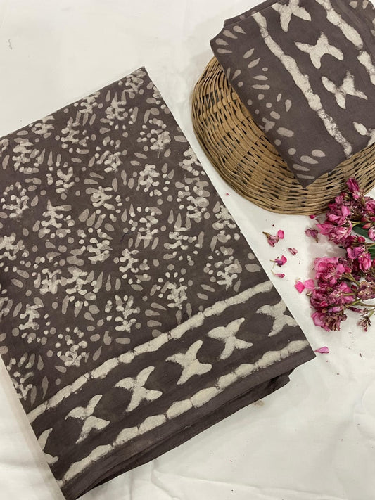 Cotton Mul Mul Hand Block Printed Sarees