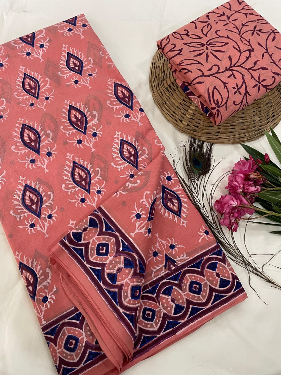 Cotton Mul Mul Hand Block Printed Sarees – Vastrangblockprints