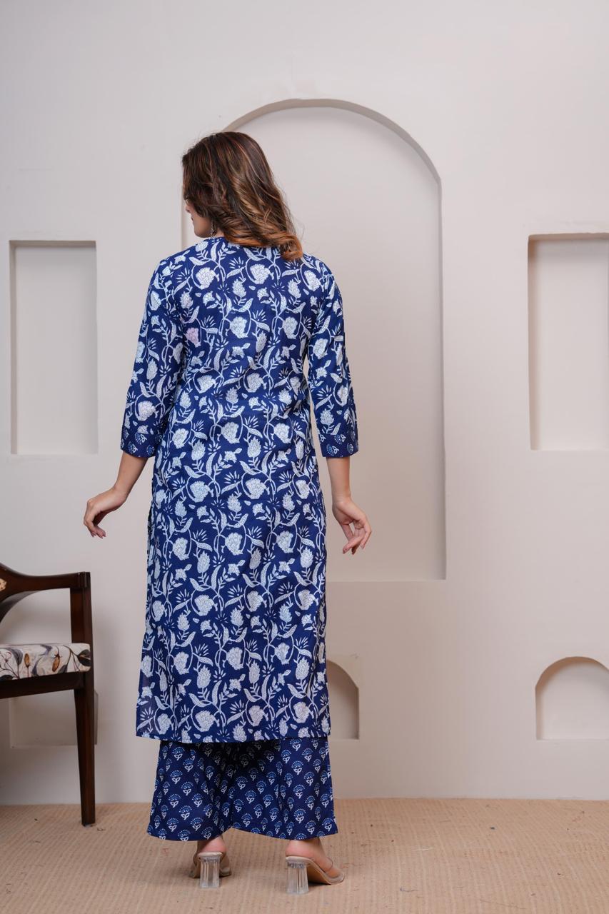 Cotton Kurti With Cottons printed plazo