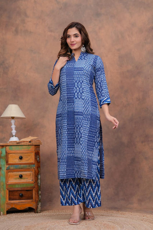 Cotton Kurti With Cottons printed plazo