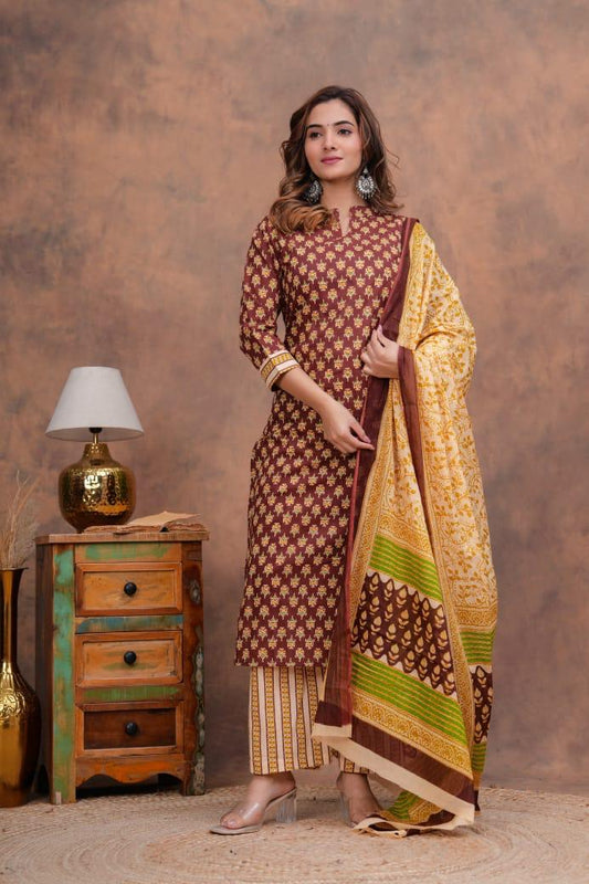 Kurta Set With Cotton Dupatta