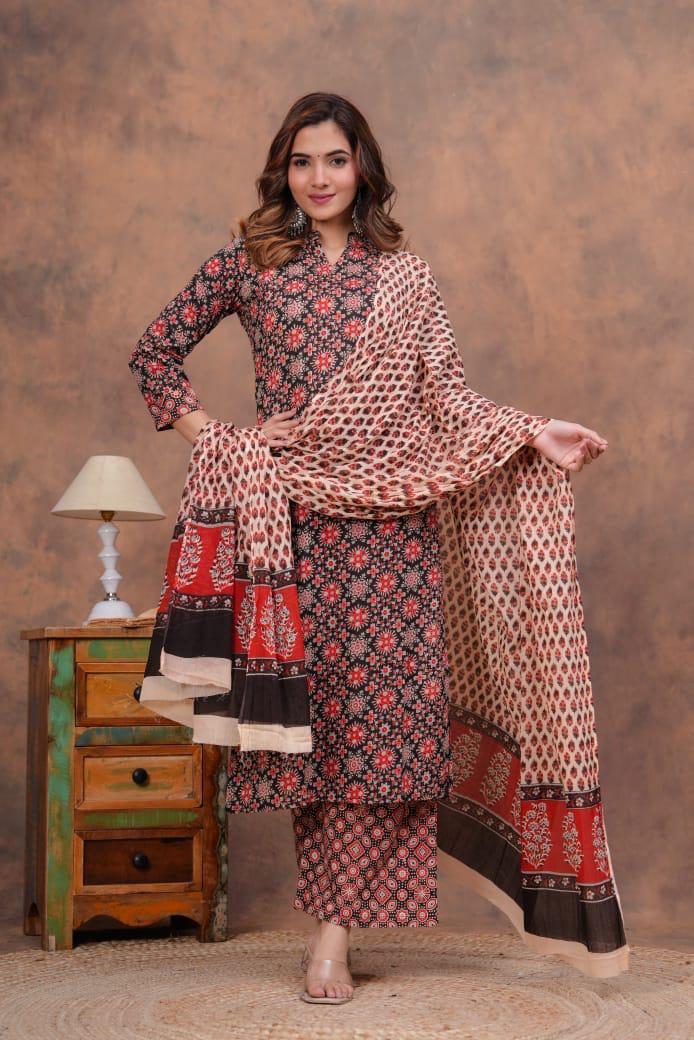 Kurta Set With Cotton Dupatta