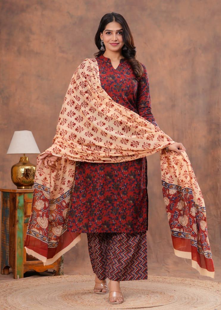 Kurta Set With Cotton Dupatta